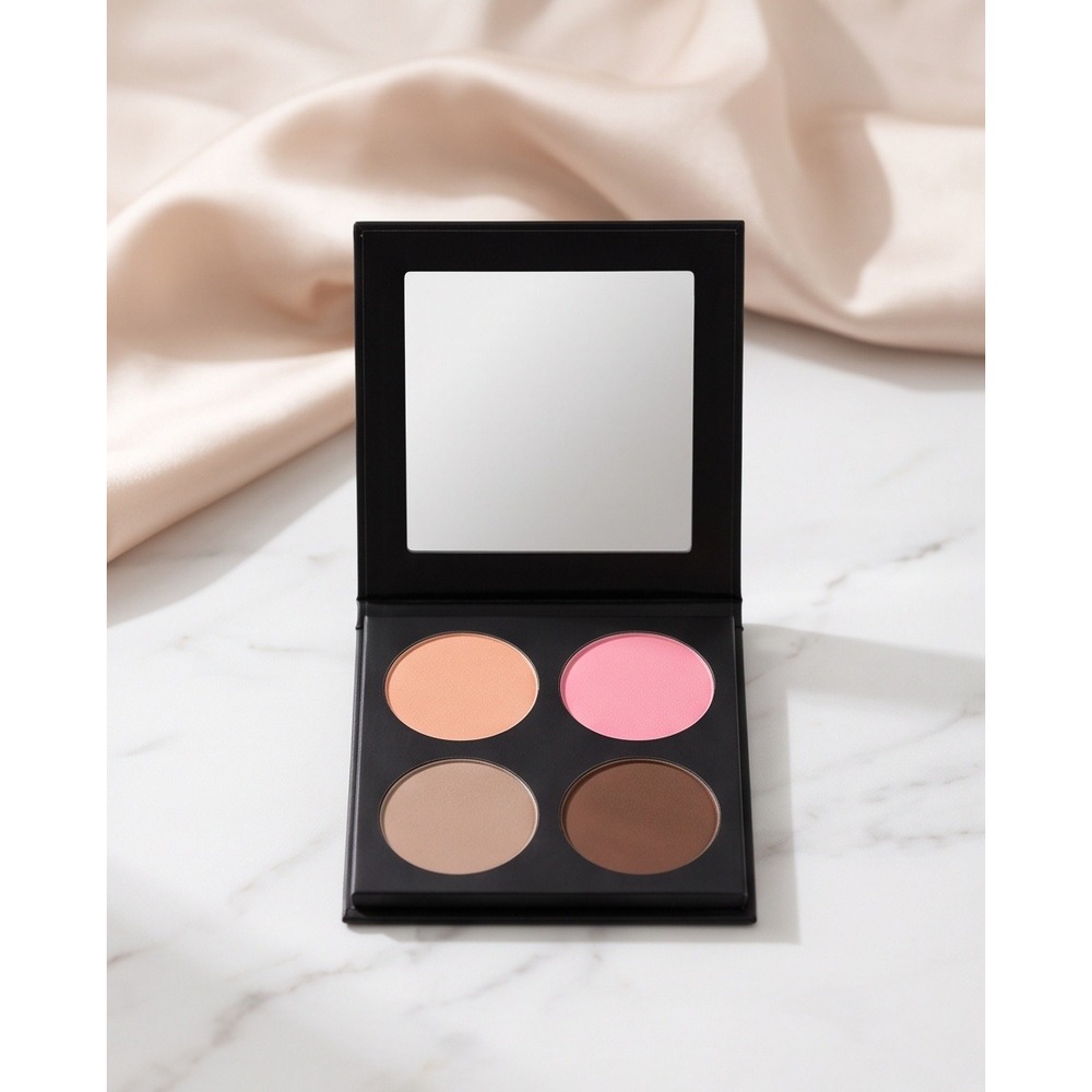 ISH Contour Kit Light/Medium 4-Pan Face Palette Highlighter Blush Bronzer NEW